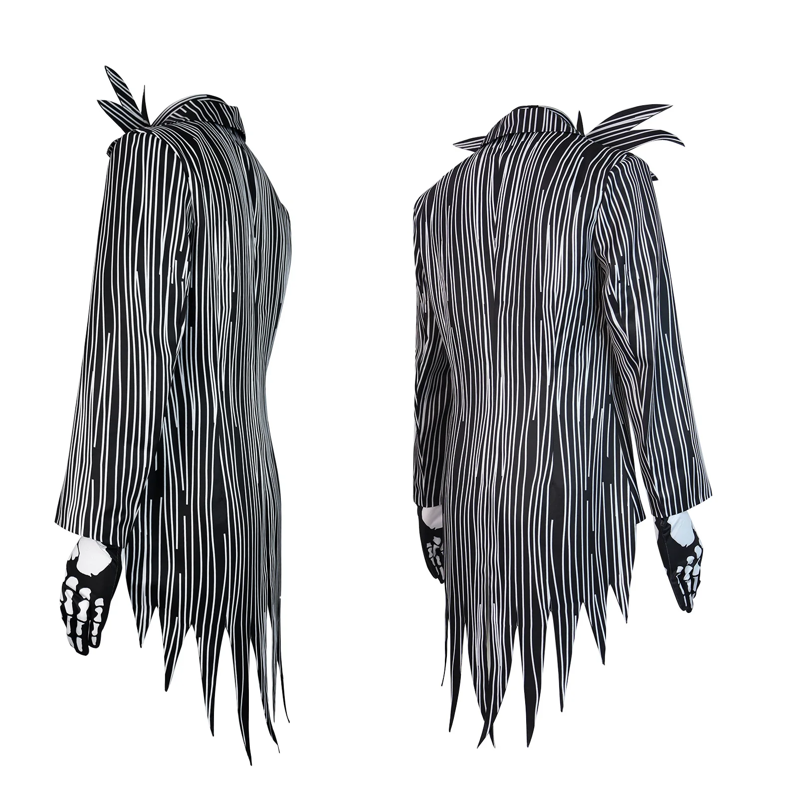 Disfraz de Jack Skellington para hombre, traje de Cosplay de pesadilla de película, chaqueta, pantalones, traje de esqueleto, uniforme, ropa de fiesta de Carnaval de Halloween