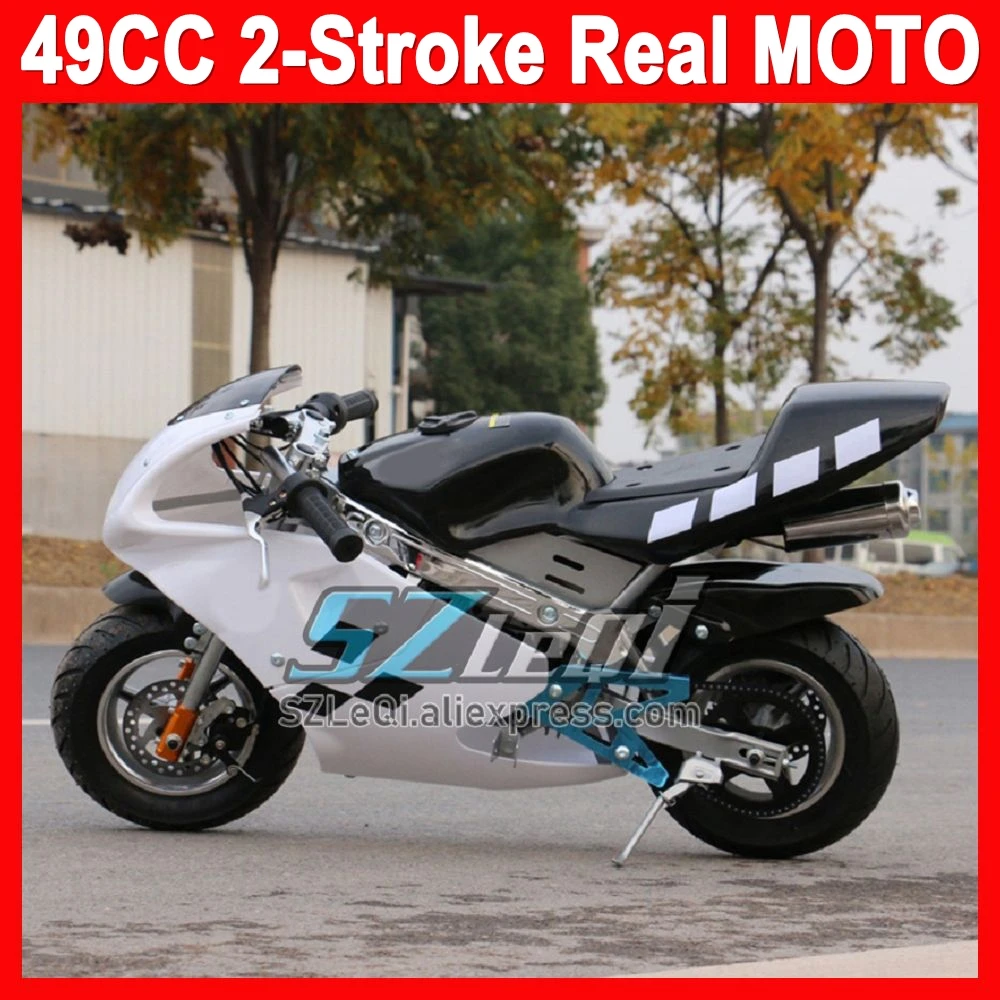 40Colors 49CC/50CC Two Stroke Gasoline Motorcycle Motorbike Racing MOTO Pocket Bike For New Year Birthday Holiday Festival Gifts