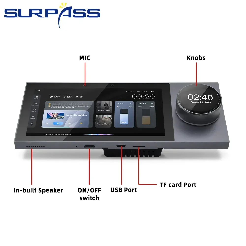 6-calowy Android 8.1 WiFi Ścienny wzmacniacz dźwięku Sound box Ekran dotykowy Inteligentny domowy system audio Panel ścienny Obsługa TUYA ZIGBEE RJ45