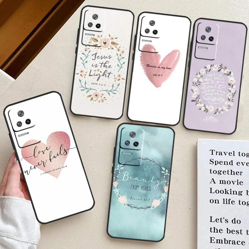 Christian Scripture Case For Xiaomi 14 13 11T 12T 13T Pro 12 Lite POCO X6 X3 X4 X5 M6 Pro M5s F3 F5 Pro Cover