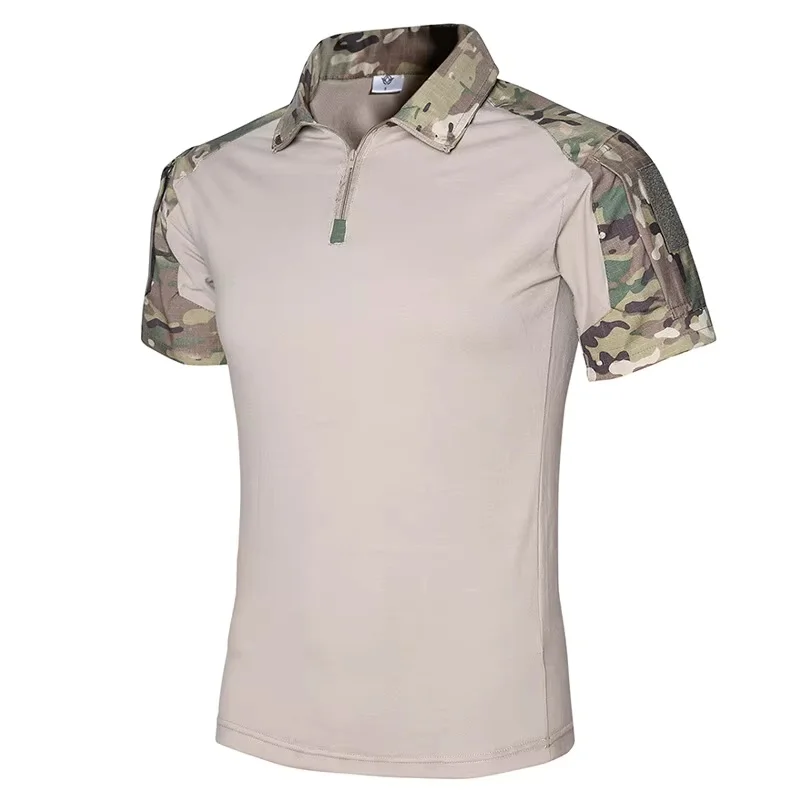 Camouflage Tactical Shirt Short Sleeve Men's Quick Dry Combat T-Shirt Military Army T Shirt Camo Outdoor Hiking Hunting Shirts gallery 4