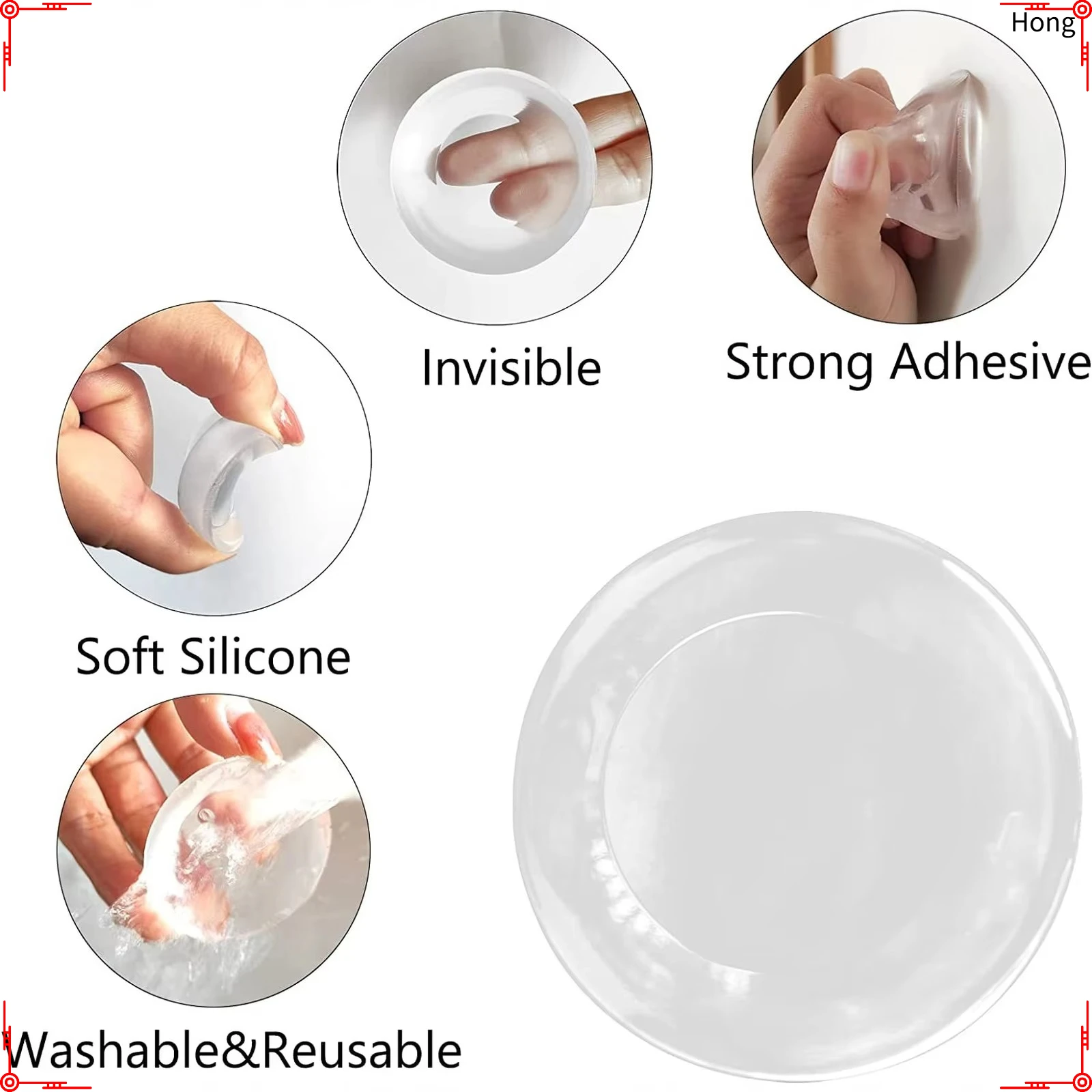 1/6/10 Pcs Clear Door Stopper Silicone Pad Self-Adhesive Residue-free Wall Protector for Handles Clear Silicone Pad Door Stops