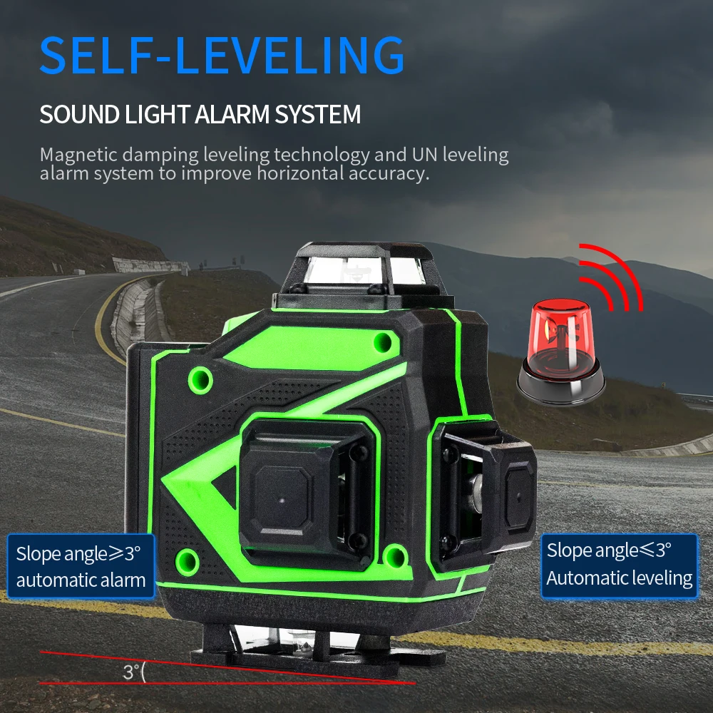 16 Lines 4D Laser Level Green Line Self-Leveling 360 Horizontal And Vertical Super Powerful Laser Level Green Beam Laser Level