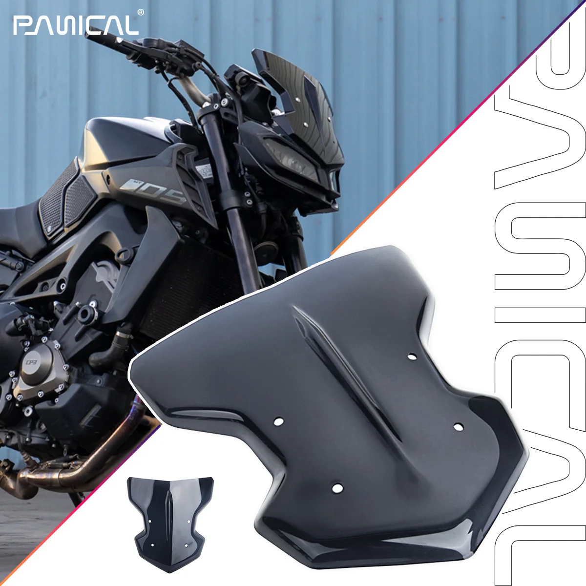 PANICAL Suitable for YAMAHA MT-09 FZ-09 Windshield 2017-2020 Front Windshield Windguard Accessories Motorcycle Fairing