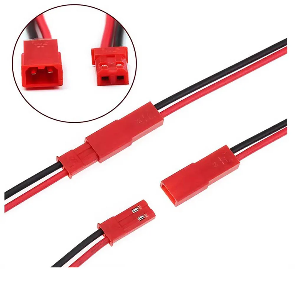 2 Pin Connector Male Female JST Plug Cable 22 AWG Wire For RC Battery Helicopter DIY LED Lights Decoration