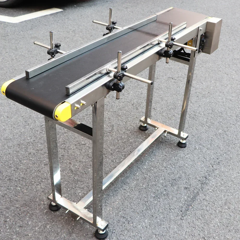 750 MM -200 CM PVC Conveyor Belt Machine 59''x 7.8'' With Stainless Steel Adjustable Guardrail for Automatic Electric Industrial