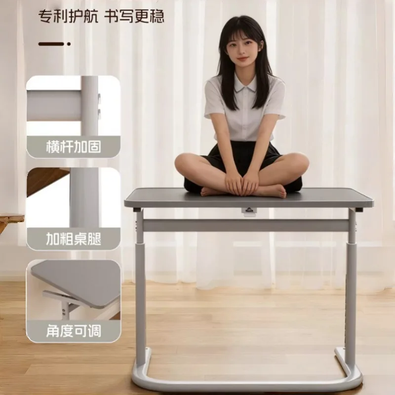 Solid wood learner household and folding writing table 11-speed manual drawing table U-shaped base lifting table