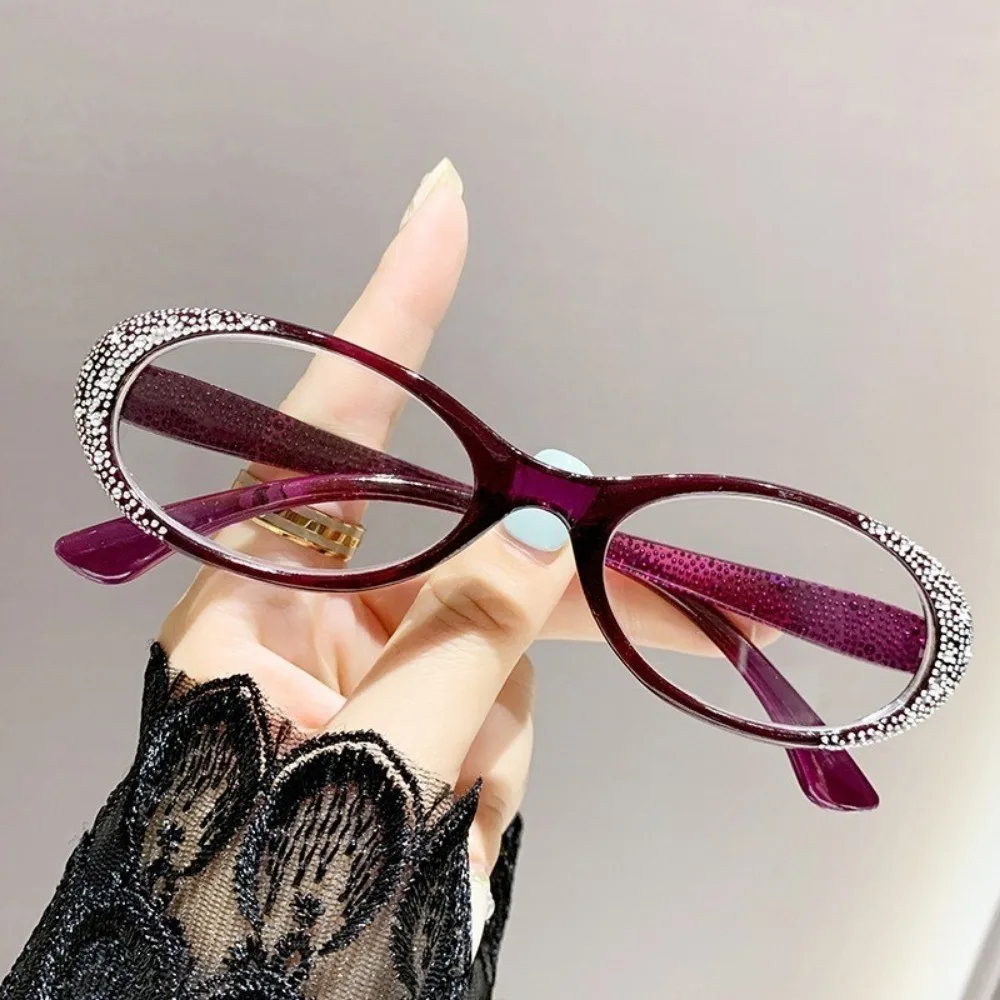 Retro OvalFrame Men Women Metal Reading Glasses  Anti Blue Light Hyperopia Eyewear Presbyopia Elderly Eyeglass image 4
