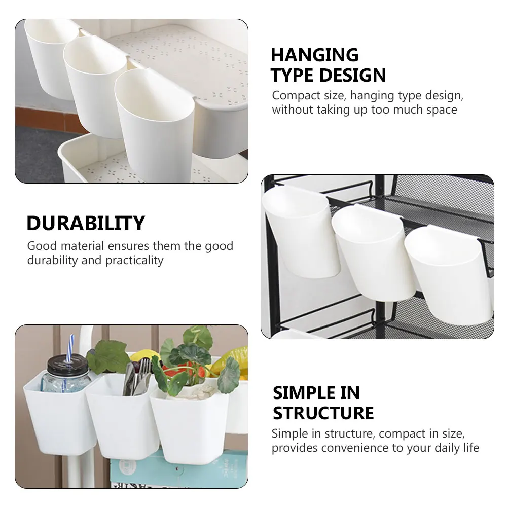 

3 PCS Basket Trolley Storage Box Organizing Wall Hanging Baskets for Organizer Bins Shopping Cart