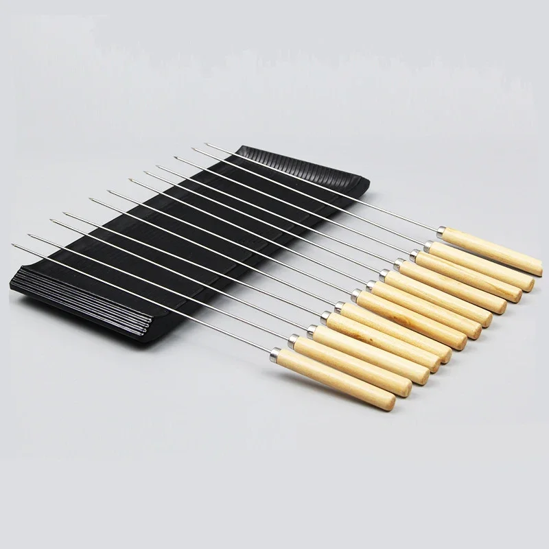 Flat Skewers Stainless Steel for Grill Bbq Accessories Barbecues Permanent Match Kamado Barbecue Outdoor Kitchen Dining Bar Home