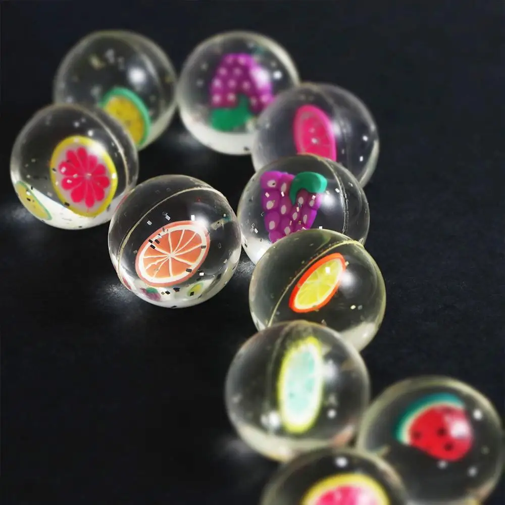 Juggling 10pcs/lot Floating Clear Bath Toys Fruits Bouncy Balls Jumping Balls Bouncing Balls