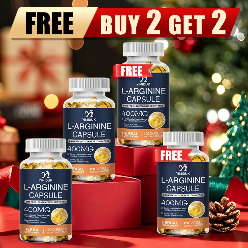 

Buy 2 Get 2 Free! L-Arginine 400mg Capsules, for Blood Flow, Energy & Heart Health, Pre-Workout Pump, Muscle Growth & Endurance