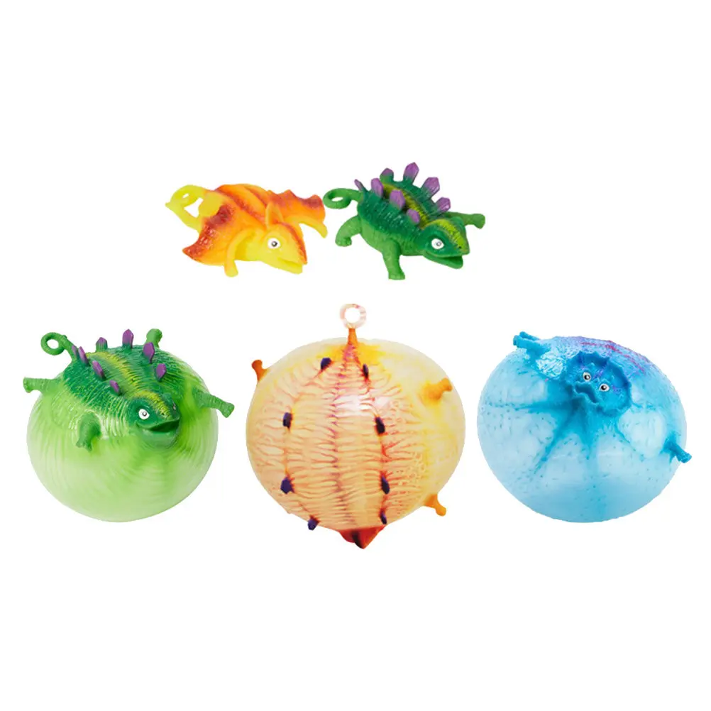 

5 Pcs Blowing Toy for Kids Inflatable Dinosaur Balloon Cool Fidgets