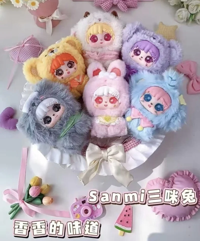 

Sanmi Rabbits Little Treasure Hand In Hand Series Сюрприз Плюшевая глухая коробка Орнамент Подвеска Украшения Брелок Подарок Модная игрушка