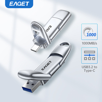 Eaget 1000MB/s Solid State Pen Drive USB3.2 Gen 2 Type C Flash Drive 1TB 512GB 256GB 128GB Pendrive for PC Smartphone Tablet