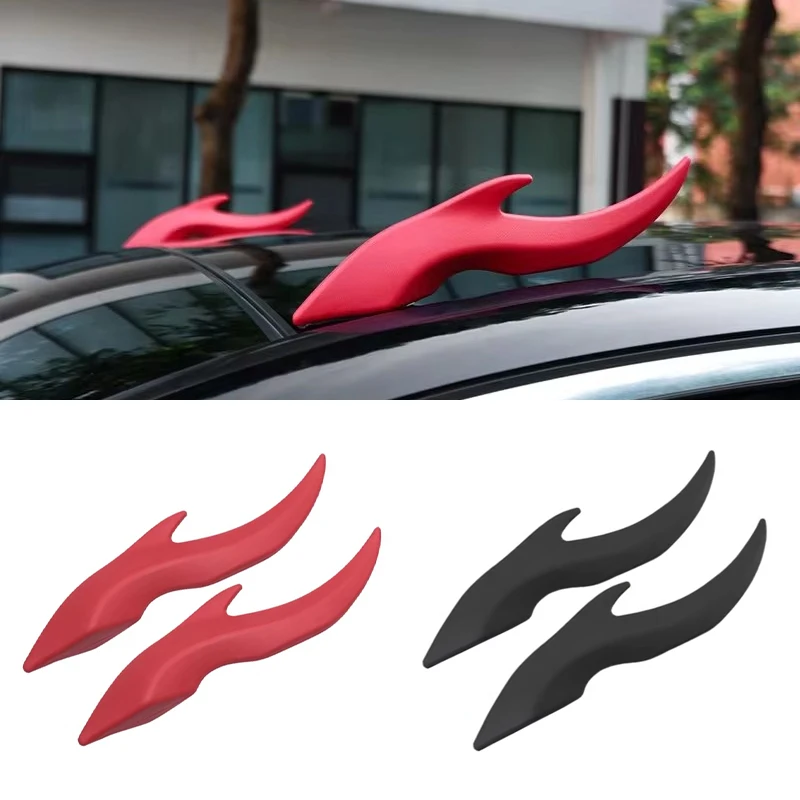 

New Dragon Horn shaped Exterior Decoration Universal Vehicle Roof Dragon Horn Decorative Patch (Arc Light Speed Flow Fin)