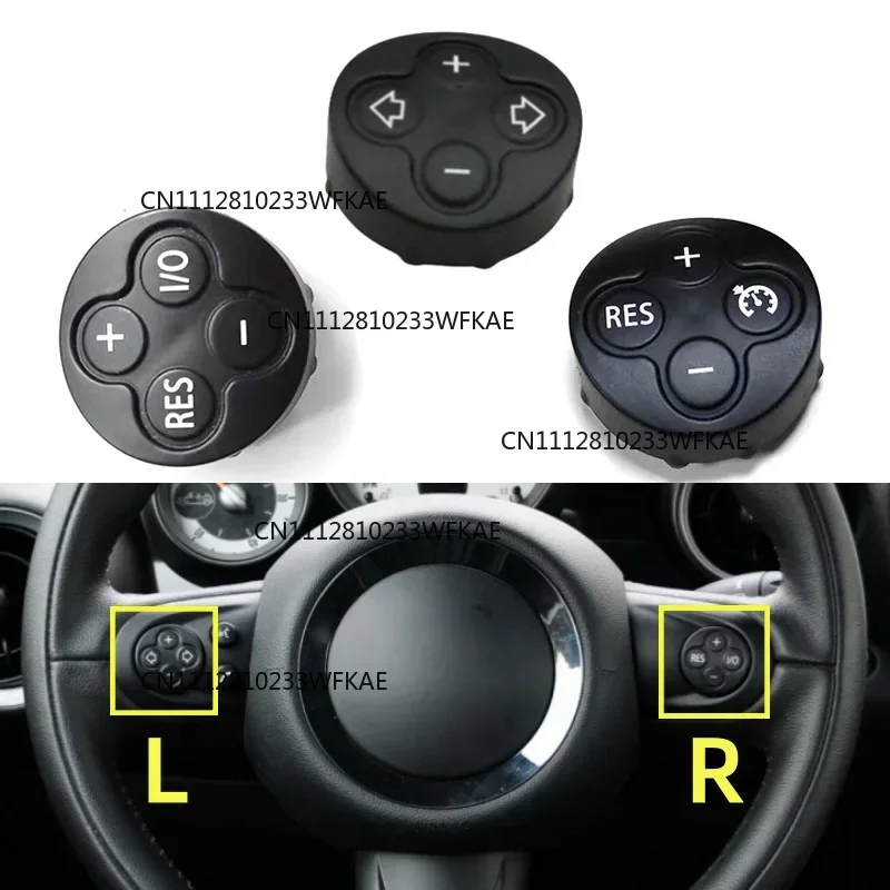 Car Steering Wheel Cruise Volume Control Switch Button Cover Lid For BMW MINI Cooper R55 R56 R57 R58 R59 R60 R61 2007-2014