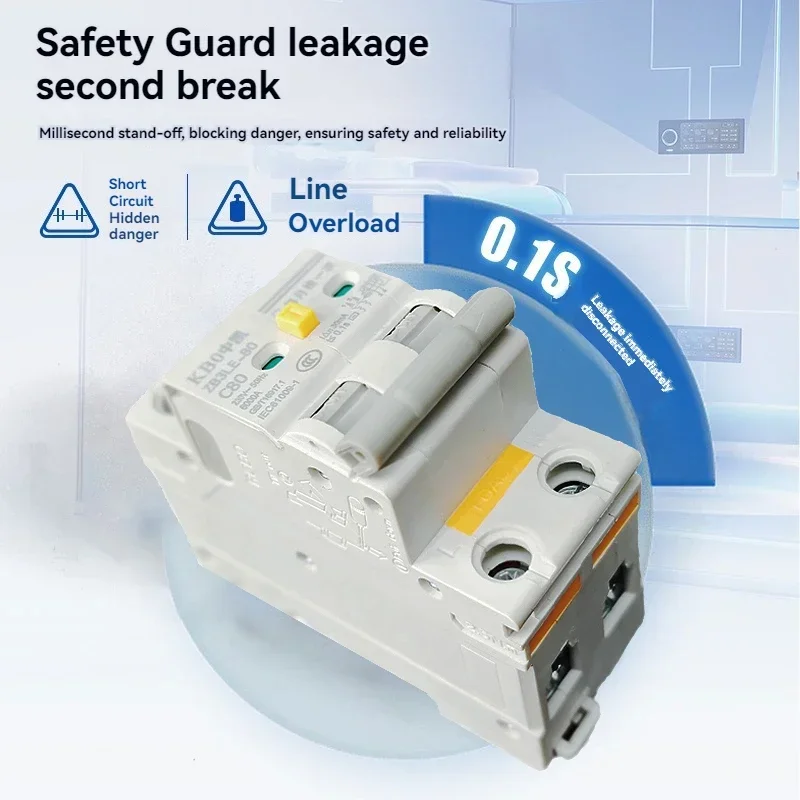 

KBO1P+N ZB3LE-80 Type Leakage Protection Household Miniature Circuit Breaker, 80A Small Leakage Protector 30mA Circuit breaker
