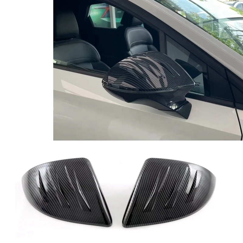 For MG 4 MG4 EV Mulan 2023 Car Rearview Mirror Cover Trim Protection Sticker Accessories Parts Component - ABS Carbon Fiber