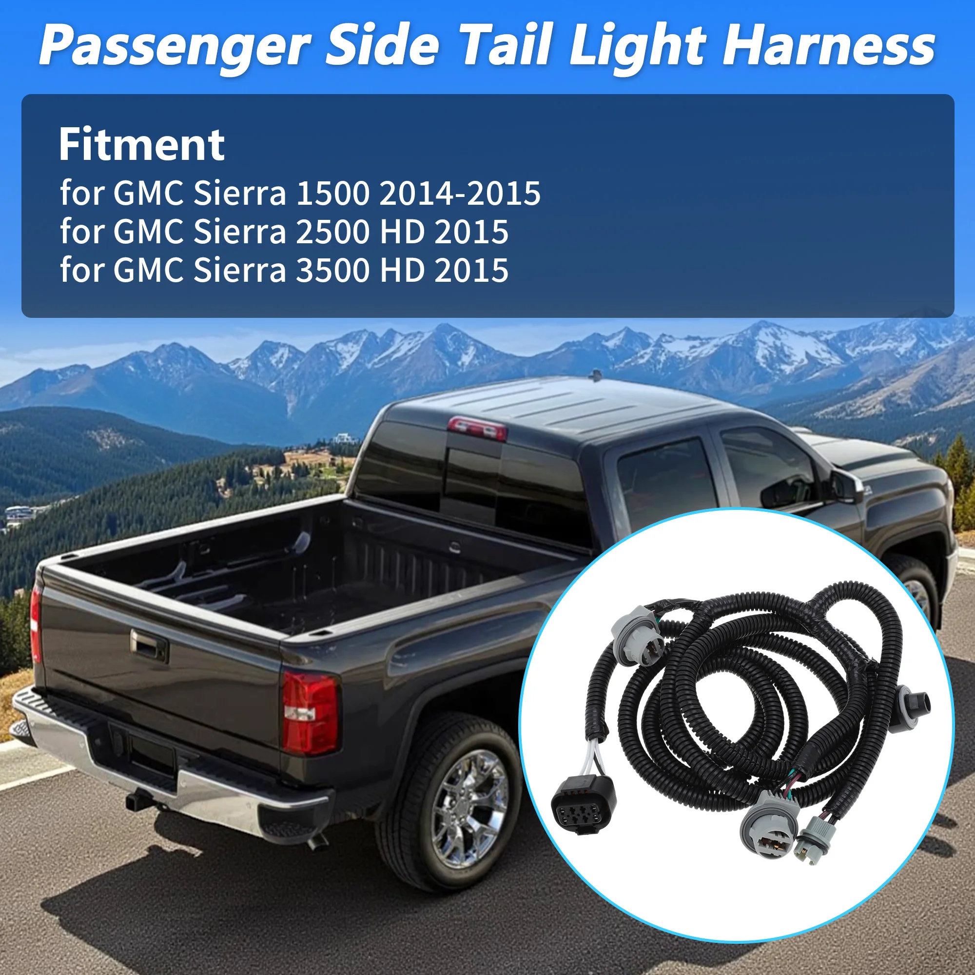 

UXCELL Right Passenger Side Tail Light Harness Wiring for GMC Sierra 2500 3500 HD 2015