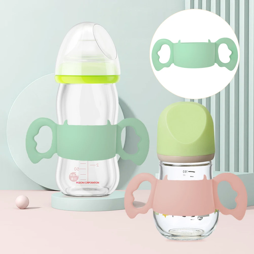 

Silicone Baby Bottle H Grip Removable Easy Attach Clean Feeding Infant Milk H Transition Cup Comfortable Loop Simple