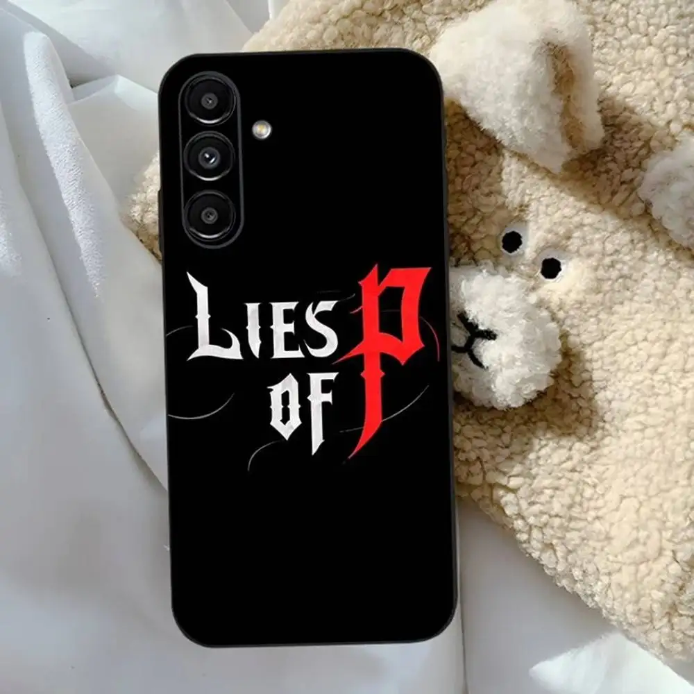 حافظة هاتف L-Lies of P لهاتف Samsung S24,23,22,30,21,10,9,Ultra,Plus,Lite,FE,5G حافظة سوداء ناعمة