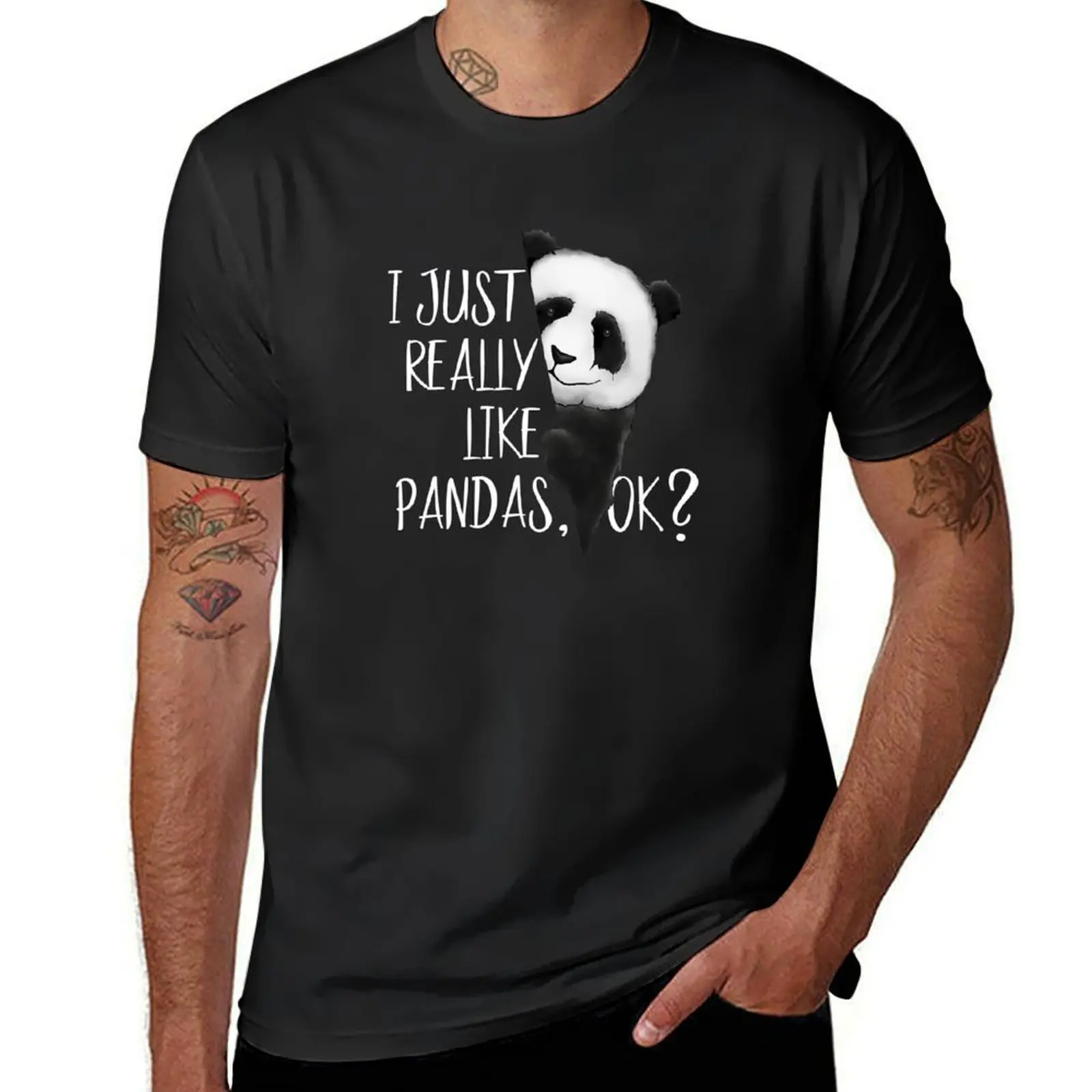 

I Just Really Like Pandas, OK Cute I Love Pandabear T-Shirt sublime blacks summer top cute clothes mens graphic t-shirts