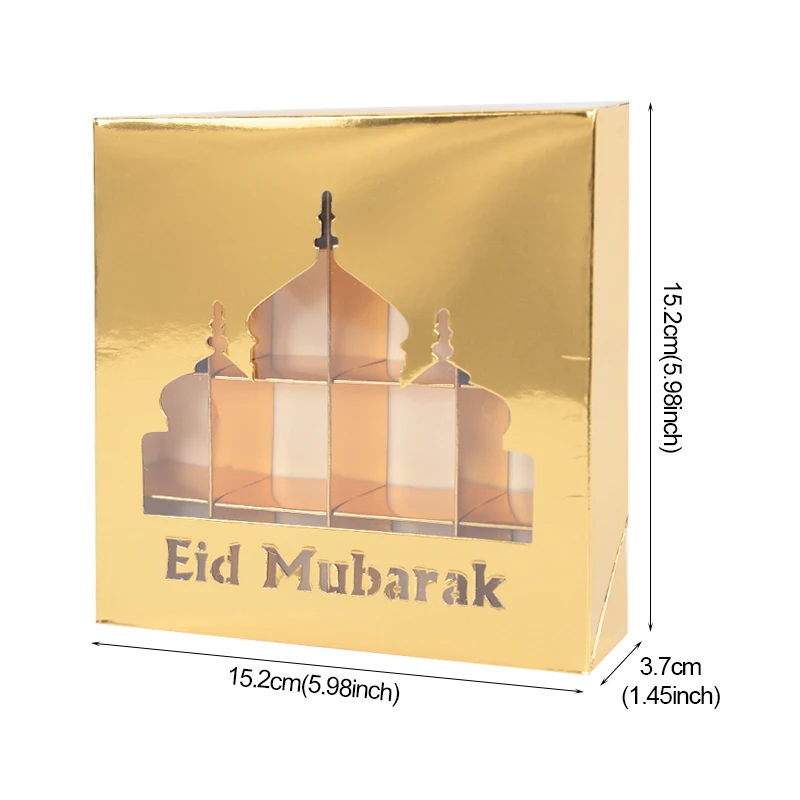1/5Pcs Ramadan Mubarak Candy Cake Box Bag Chocolate Gift Packaging Favors EID Mubarak Decorations 2026 Islam Muslim Party Supply