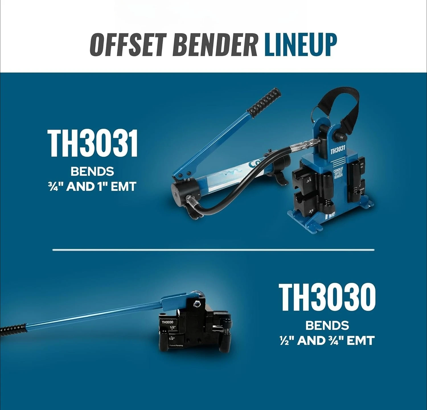 TH3030 ثنائي الحجم قناة إزاحة بندر 2 في 1 - كلا 1⁄2 "& 3⁄4" EMT · مبيعات المصنع مباشرة #6