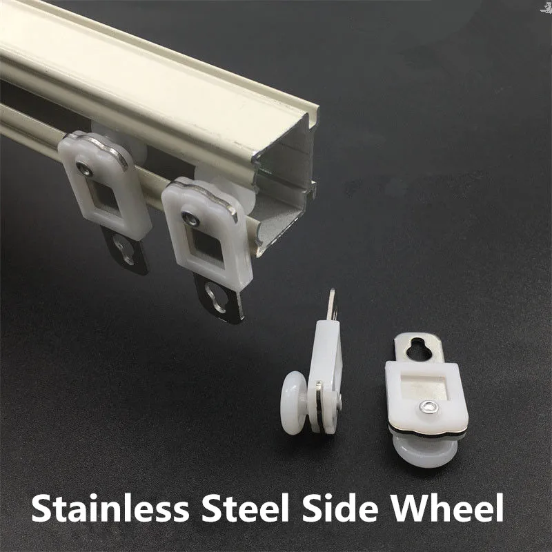 

10pcs curtain pulley straight rail curved rail roller slide rail walking wheel hanging ring stainless curtain wheel accessories