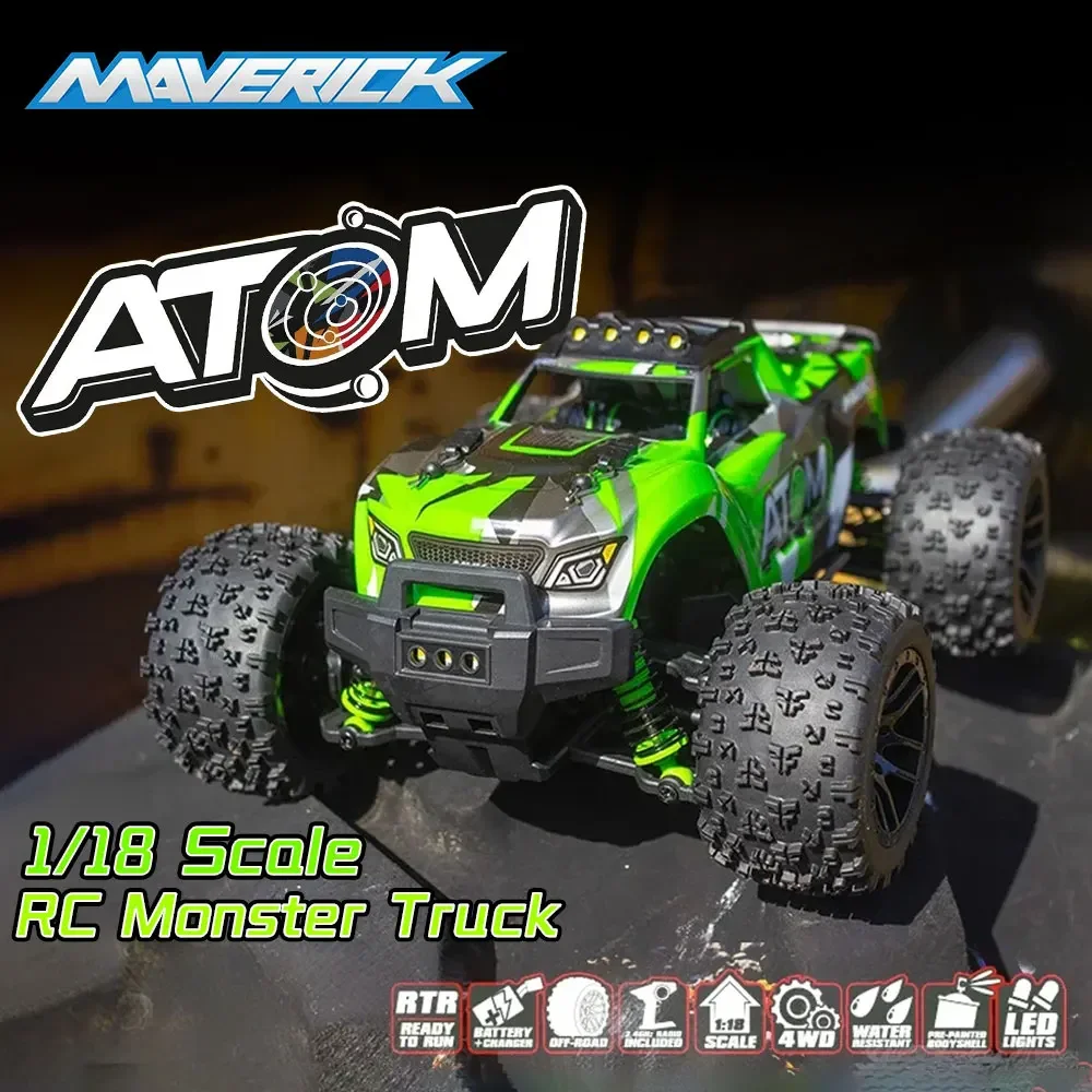 HPI Racing 1/18 Maverick ATOM 380 Brushed 4WD RTR RC Electric Remote Control Model Monster Truck Car Adults Children Toys