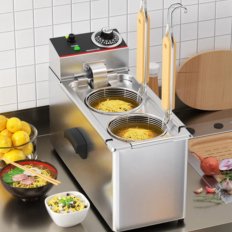 TEN-4L fogão elétrico de macarrão fervente comercial de aço inoxidável máquina de cozinhar macarrão de ponta dupla fogão de sopa em pó picante quente