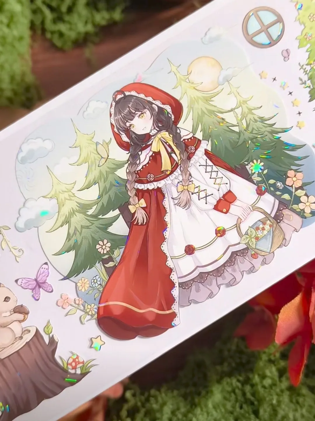 

5 м полурулонная декоративная клейкая лента Washi PET с блестками Lin Qing Shell Shiny для дневников, открыток и DIY-проектов Gumei Character