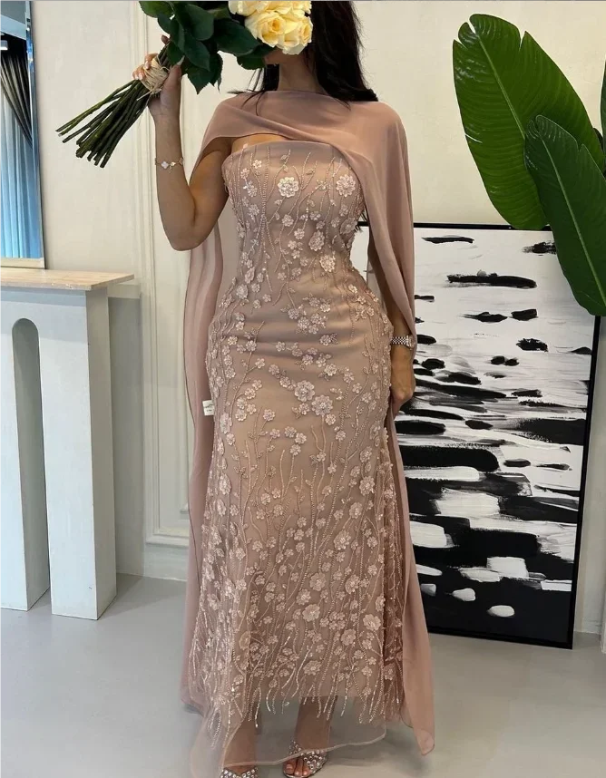 Personalizado tornozelo comprimento sem alças flores vestidos de fiesta vestido de casamento plus size vestido longo robe de soirée vert فسات temperatur nik