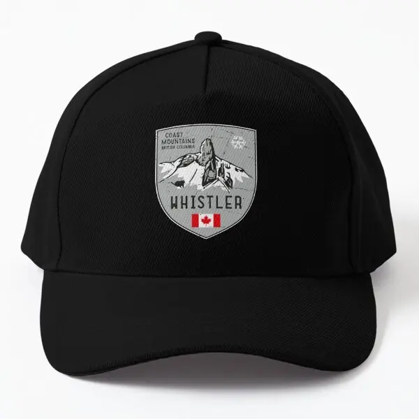 Whistler Mountain Canada Emblem  Baseball Cap Hat Outdoor Solid Color Sun Sport Mens Black Summer Casquette Printed Fish