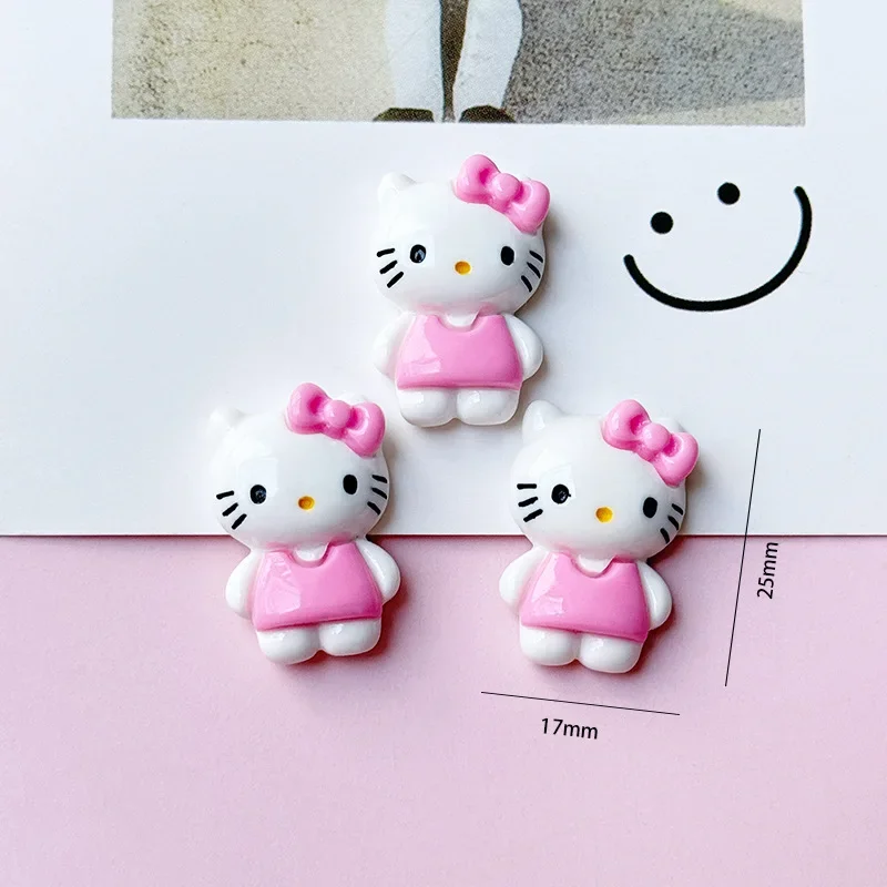 5 buah lucu warna-warni Mini Seri Sanrio Resin kartun Flatback pesona untuk Diy Resin kerajinan bahan Scrapbooking Embellisdment