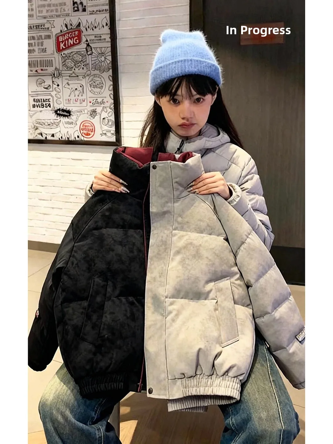 

Американская утепленная куртка-пуховик унисекс с воротником-стойкой, короткая, утолщенная, ветрозащитная, водонепроницаемая, молодежная, в стиле Bread Style