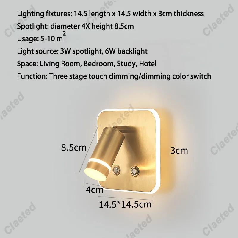 Nieuwe Scandinavische minimalistische wandlamp Hotelinterieur LED-leeslamp Gang Slaapkamer USB Opladen Nachtkastje Versier wandlamp