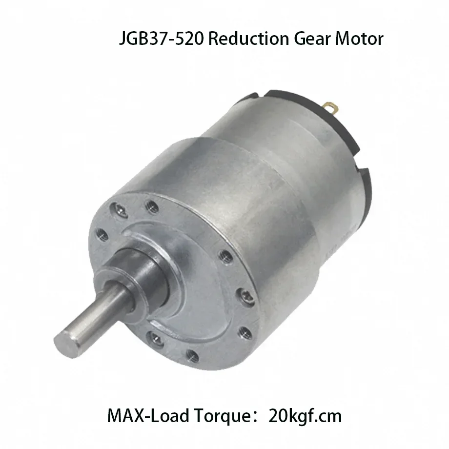 JGB37-520 20kgf.cm DC 12V/24V High Torque Gear Motor All Metal Gear Box Electric Motor 7/12/22/35/45/66/107/200/320/600/960RPM