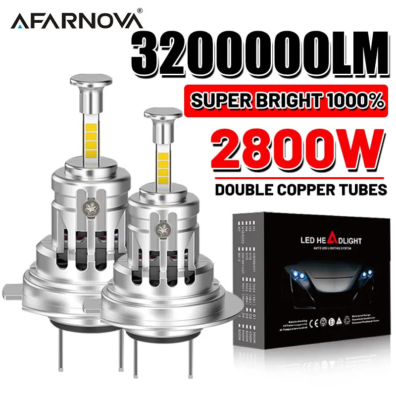 

3D H7 Светодиодная лампа для фар Мини Беспроводная 6000K 4-сторонняя 9488 CSP Для светодиодов H7 Автомобильный фонарь Авто Диод 1:1 Turbo LED Автомобильный 2800 Вт