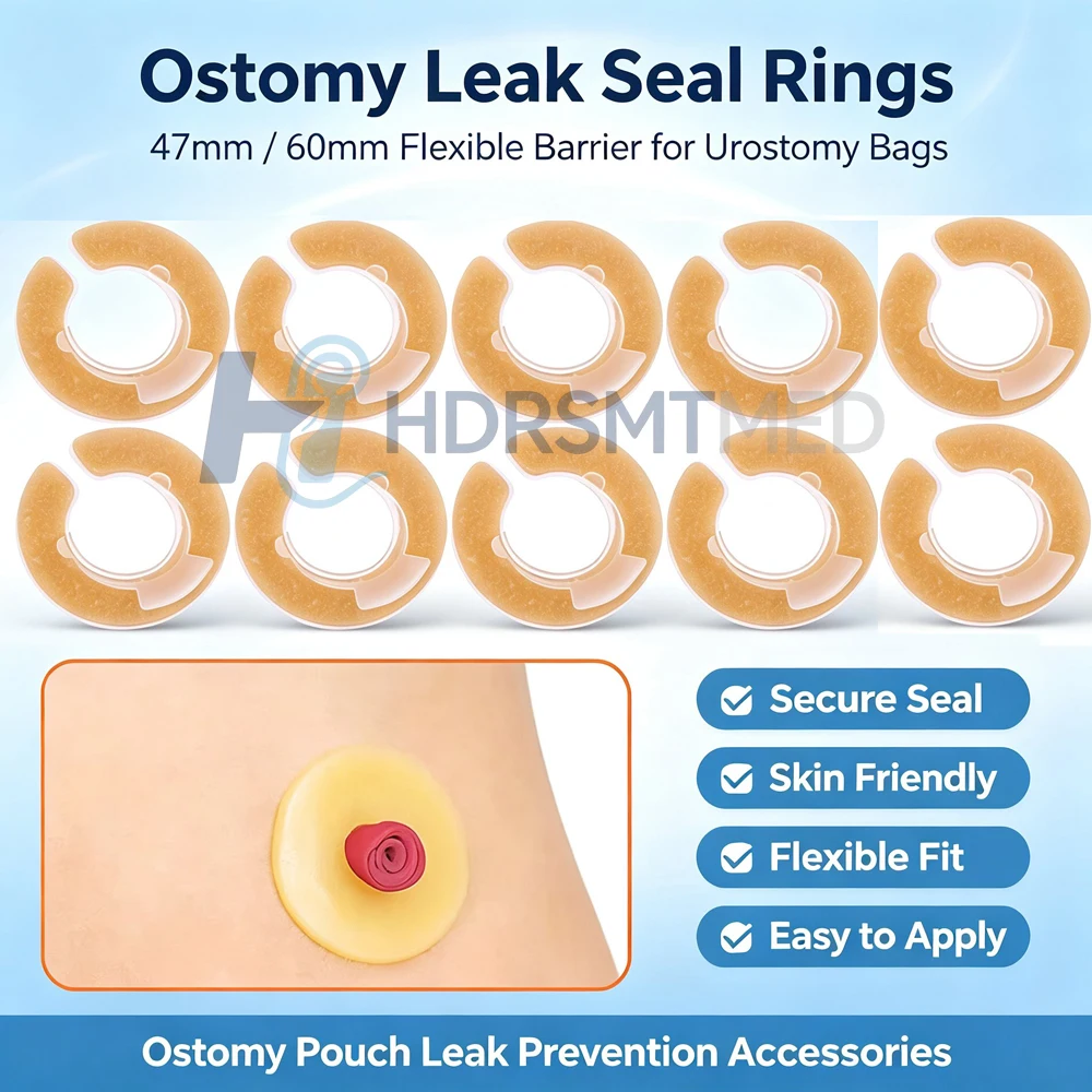 5-50PCS Barrier Stoma Ostomy Strips Tape Skin Strip Rings Nursing Adhesive Pressure Fixing Colostomy Leak Proof Ileostomy Pouch