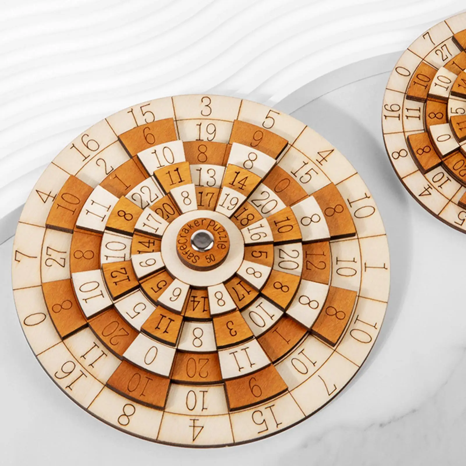 Rompecabezas Matemático de Madera, Juego de Números Desafiantes, Diseño de Rueda Giratoria, Rompecabezas para Estimular el Cerebro, para Escritorio, Viajes y Entretenimiento
