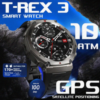 Military Smart Watch T-Rex 3 Bulit-in GPS Compass Altimeter Barometric 10 ATM IP69K Waterproof AMOLED Bluetooth Call Smartwatch