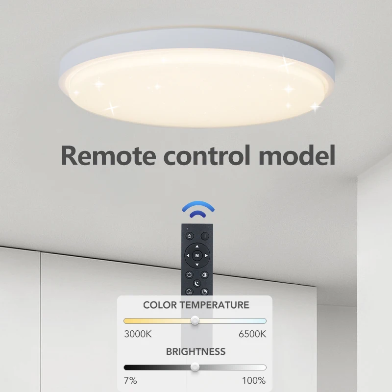 MARPOU Modern LED Ceiling Lamp For Bedroom Light Remote Control Brightness Dimmable Indoor Lighting Fixture For Home Decoration