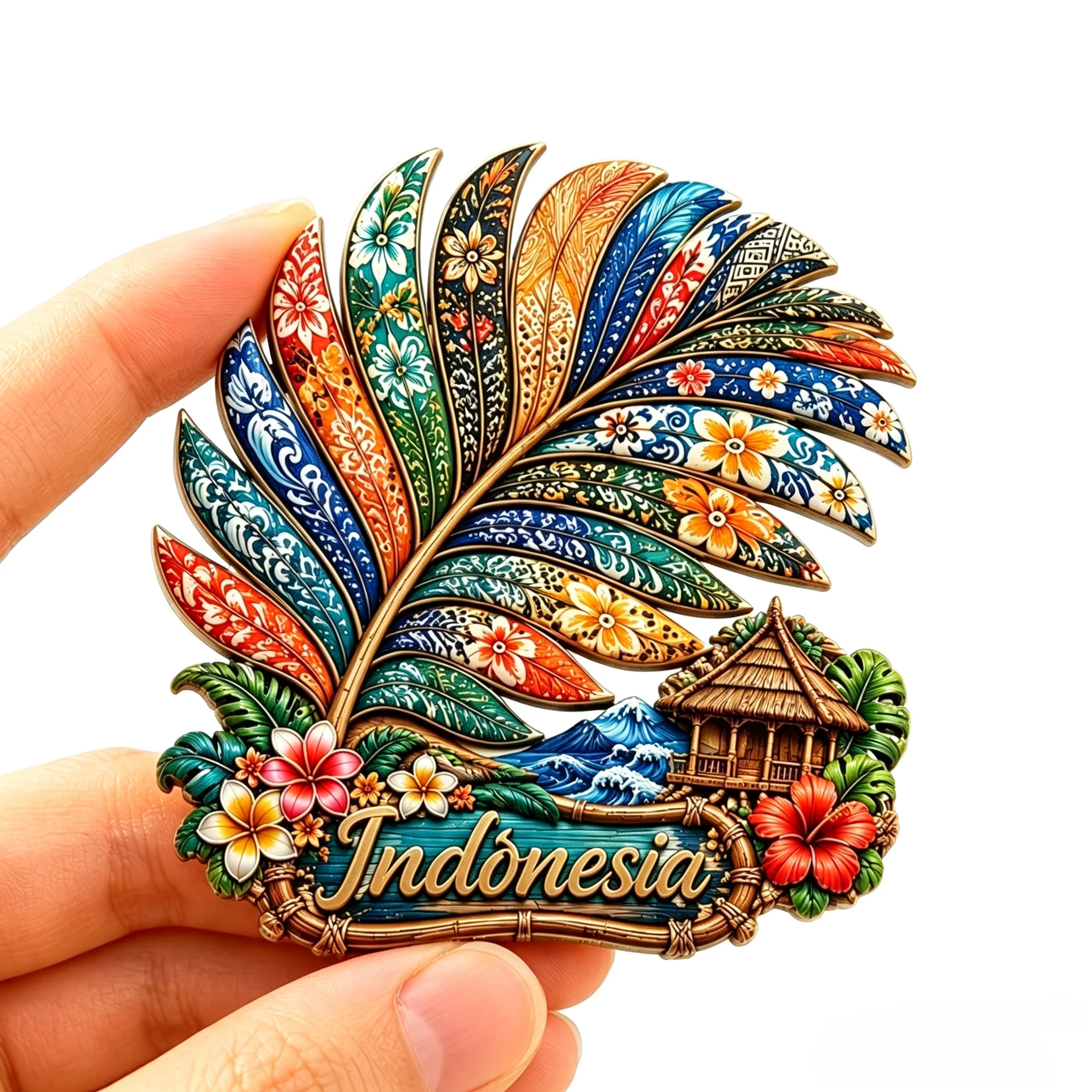 Asia  Indonesia Bali Ijen Mount Biomo Etc 3D Fridge Magnets Tourism Souvenir Refrigerator Magnets Sticker