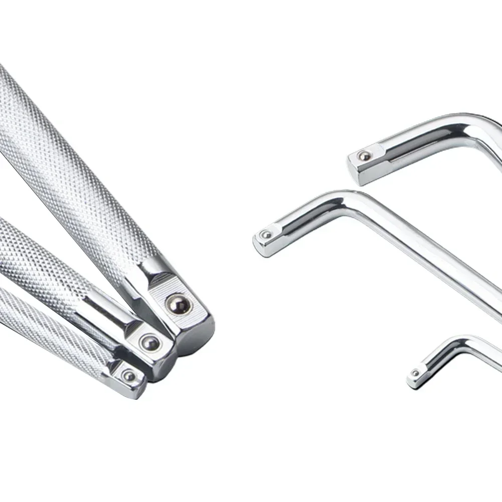 Anti-Slip Chrome Vanádio Extensão de Aço, Chave Soquete Bar Bent, Ferramentas Manuais, Novo, Tipo L, 1/2 ", 1/4", 3/8 ", 1Pc