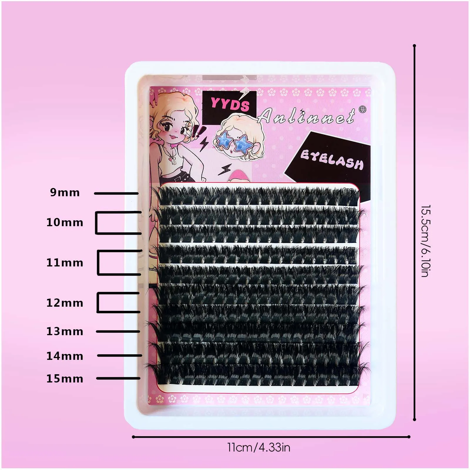 Pestañas postizas 3D DIY, juego mixto de 10 filas, rizador Natural, adelgazamiento tridimensional, maquillaje de pestañas multiestilo, superventas