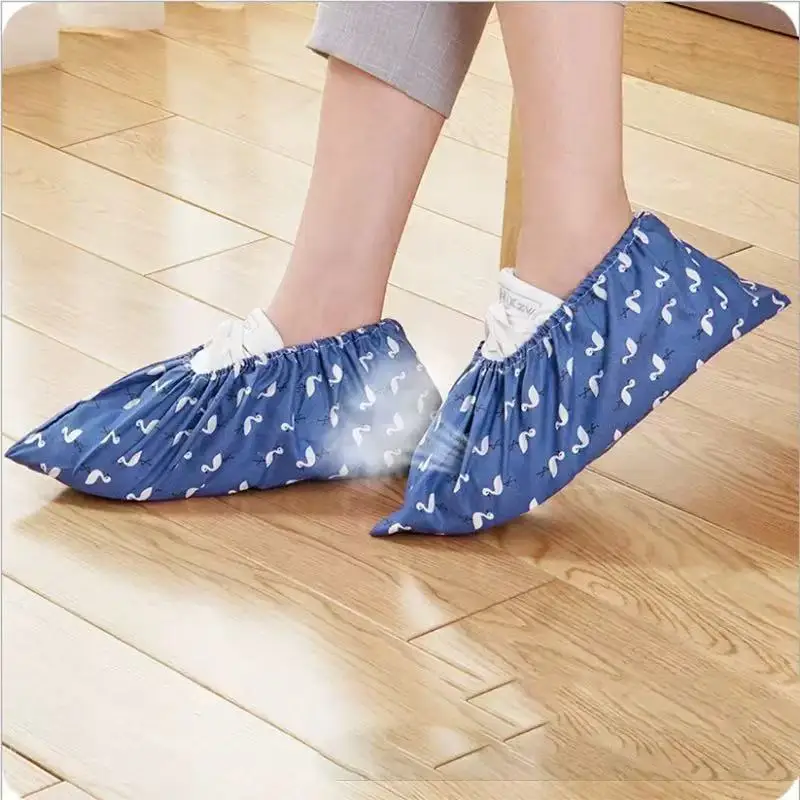 Washable Reusable Shoe Covers Dustproof Breathable Non-slip Indoor Overshoes for Home Student Room Daily Use