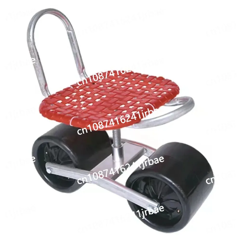 Rolling Work Seat Garden Cart Stool Moving Work Chair Two Wheels Garden Cart Tool Planting Picking Stool