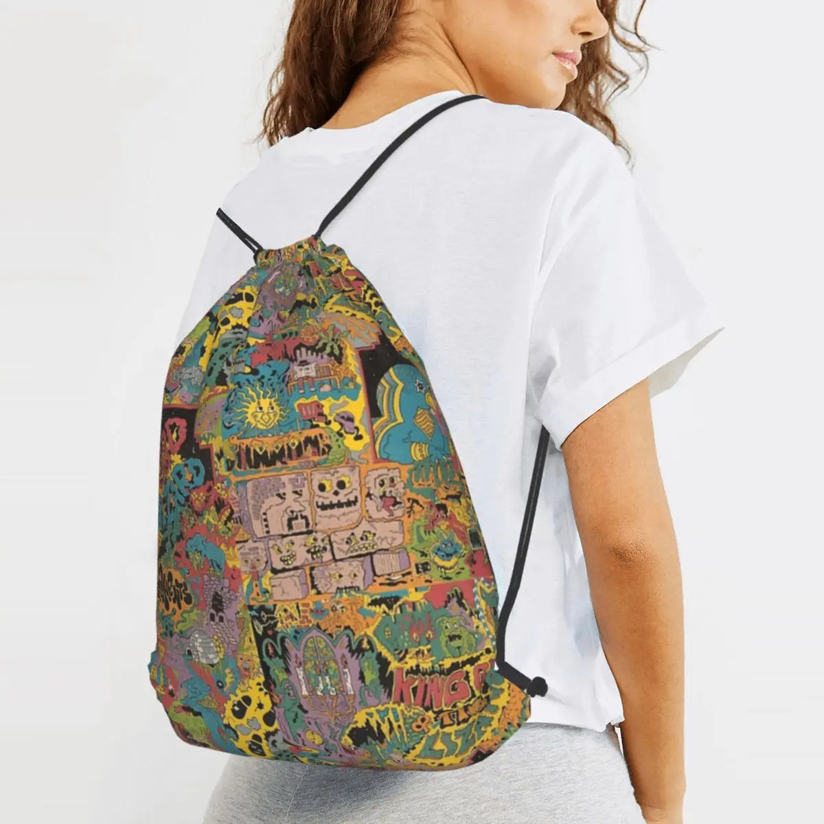 King Gizzard And The Lizard Wizard - Oddments Backpacks Multi-function Drawstring Bags Shoes Bag Book Bags for Travel Students